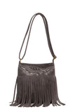 Fringe Patterned Suede Tote