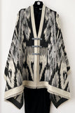 Print Toggle Front Cape Cardigan