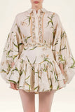Floral Print Ruffled Skirt Set