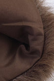 Faux Fur Trim V-Neck Long Sleeve Jacket