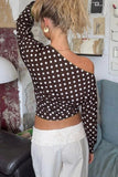 Asymmetrical Polka Dot Blouse
