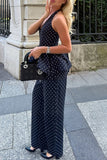 Polka Dot Peplum Pants Set
