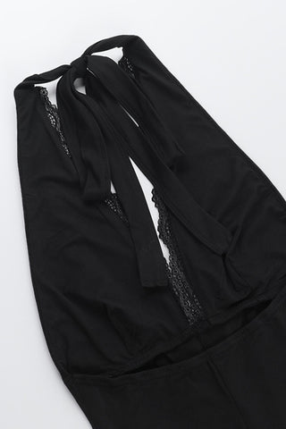 Halter-Neck Lace Bust Jumpsuit
