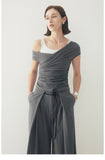 Asymmetrical Ruched Top