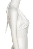 Plunge Halter Tank Top