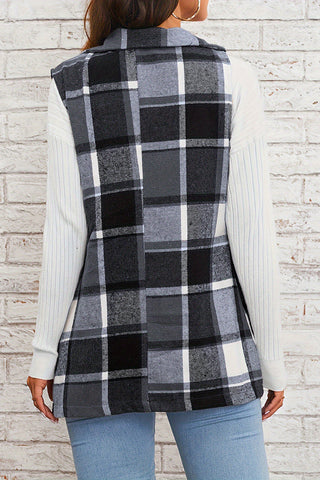 Buttoned Plaid Vest for Versatile Styling