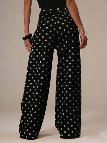 Polka Dot Wide Leg Jeans