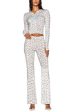 Leopard Print Hoodie and Flare Pants Set