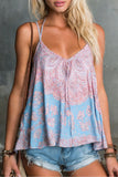 Tie-Front V-Neck Sleeveless Tank Top