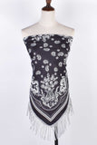 Fringed Bandana Print Cape