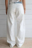 Striped Waistband Wide-Leg Casual Pants
