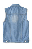 Sleeveless Collared Button-Front Vest