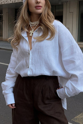 Button-Front Collared Shirt