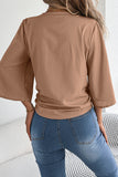Tie-Front Buttoned Blouse