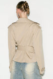 Belted Peplum Collar Coat