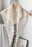 Openwork Crochet Triangle Scarf