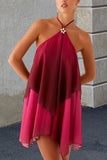 Asymmetrical Layered Halter Dress