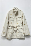 Embellished Utility Belted Jacket