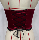 Feather-Trim Strapless Bustier Top