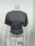Ruched Waist Short Sleeve Top