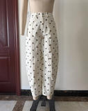Polka Dot Straight-Leg Jeans