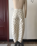 Polka Dot Straight-Leg Jeans