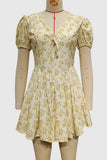 Floral Puff Sleeve Mini Dress