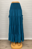Smocked Waist Tiered Midi Skirt