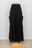 Smocked Waist Tiered Midi Skirt