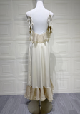 Ruffle Halter Asymmetrical Casual Dress