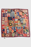 Vintage Collage Print Square Scarf