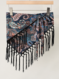 Elephant Print Fringe Scarf