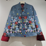 Sequin Floral Denim Jacket