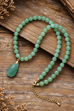 Faceted Teardrop Pendant Beaded Necklace