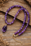 Faceted Teardrop Pendant Beaded Necklace