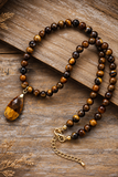 Faceted Teardrop Pendant Beaded Necklace