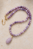 Faceted Teardrop Pendant Beaded Necklace