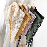 Openwork Crochet Triangle Scarf