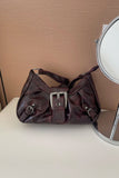 Buckle Front Slouchy Shoulder Bag