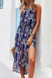 Floral Asymmetric Hem Sleeveless Dress