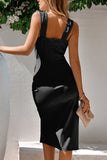Elegant Draped Sleeveless Dress