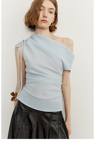 One-Shoulder Draped Top