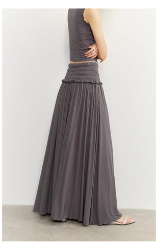 High-Waisted Ruffled Maxi Skirt