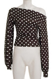 Asymmetrical Polka Dot Blouse