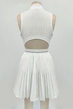 Pleated Skirt Set with Cropped Top
