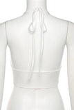 Plunge Halter Tank Top