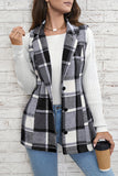 Buttoned Plaid Vest for Versatile Styling