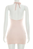 Ruched Halter Bodycon Mini Dress