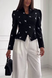 Bee Motif Puff Sleeve Blazer