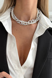 Chunky Chain and Pearl Layered Necklace